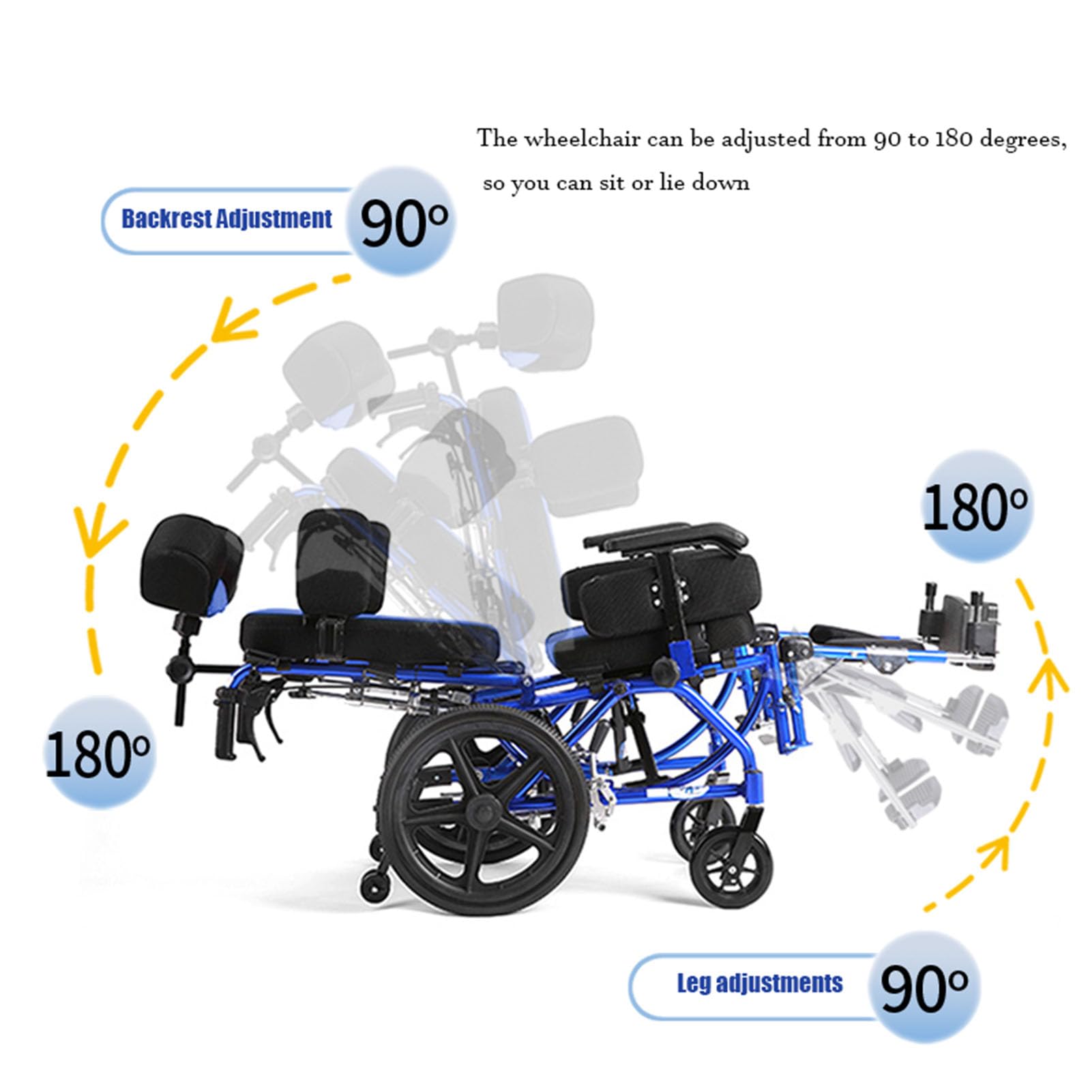 Silla de Ruedas Manual Ligera autopropulsada con Frenos, Silla de Ruedas Deportiva para niños Silla de Ruedas Manual, con Respaldo Alto y reposapiés abatible