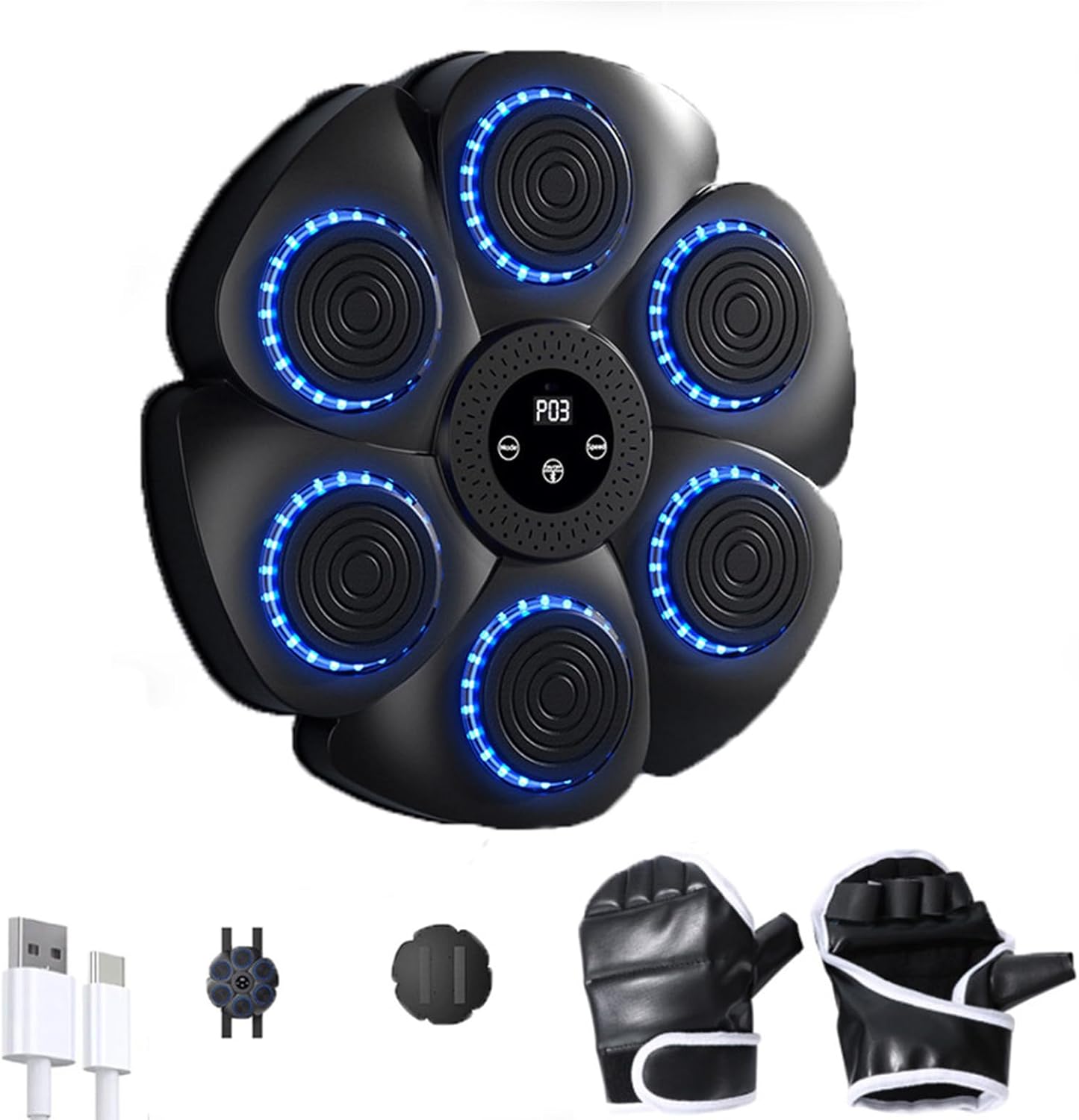 Puncheffy Music Boxing Machine,2025 New Music Boxing Machine,Music Boxing Machine for Adults,Wall Mounted Musical Punching Pad with Boxing Gloves,Suitable for Home