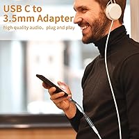 Vista 4 de Paquete de 2 adaptadores USB tipo C a hembra de 0.138 in, cable USB C a audio auxiliar, conector de auriculares compatible con iPhone 17/16 Pro