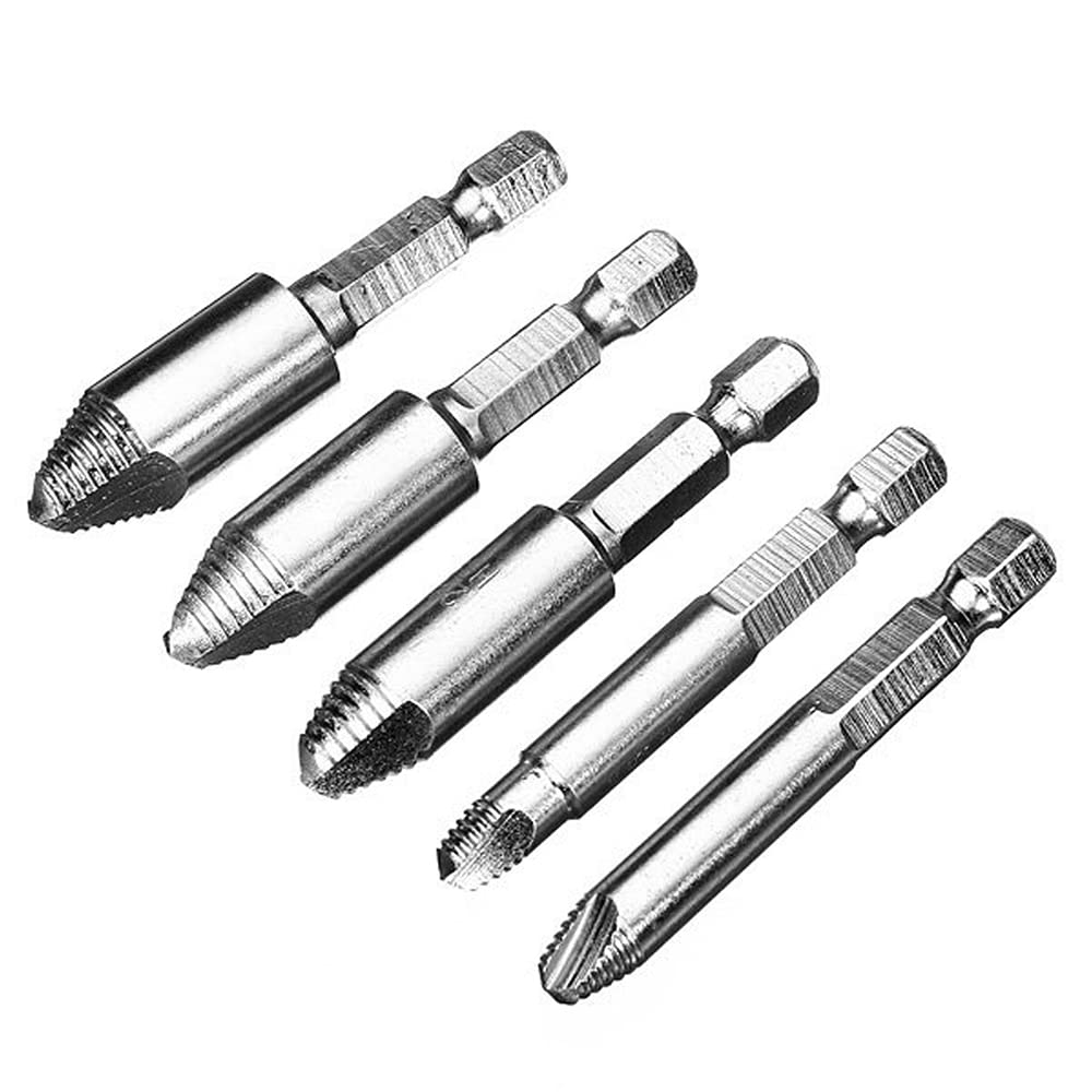 Dekton Silver Damaged Screw And Bolt Remover Kit-Perfect For Removing Damaged Or Embedded Screws Quickly| 5 X 50Mm High Speed Steel Bits| For Extracting Broken Screws| Suitable For Use With All Speed Drills