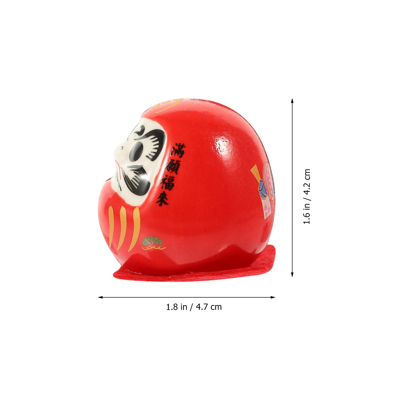 Amosfun Ceramica Figurina Giapponese Portafortuna 1.85 Pollici Decorazione Feng Shui Rosso