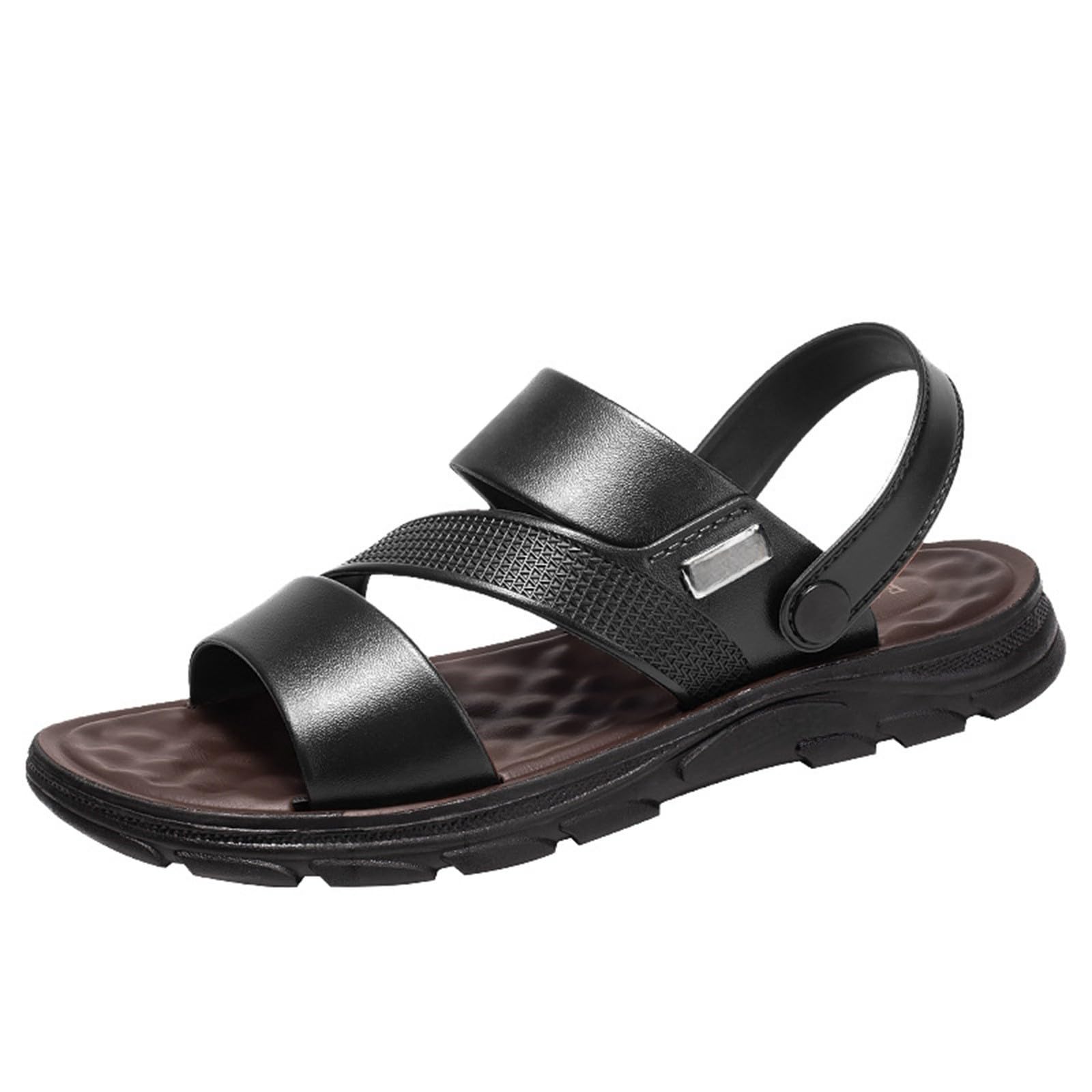Sandales pour homme en cuir, tongs en cuir, sandales spartiates pour homme, sandales orthopédiques, sport, trekking, randonnée, semelle souple résistante à l'usure, chaussures d'été et sandales de