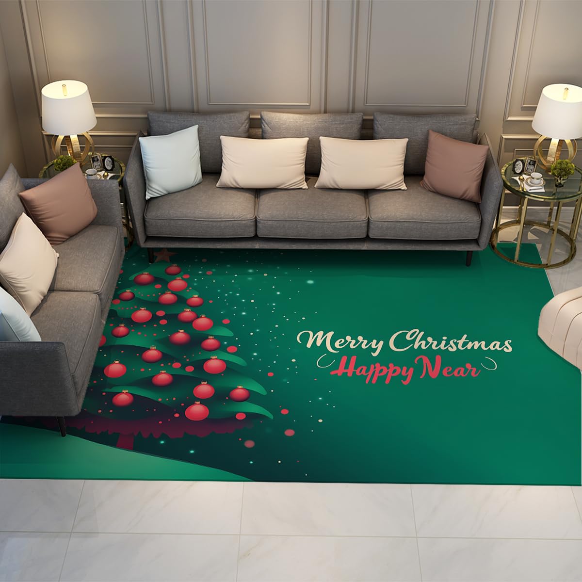 Tapis de Noël antidérapant fini les glissades paillasson lavable grand format