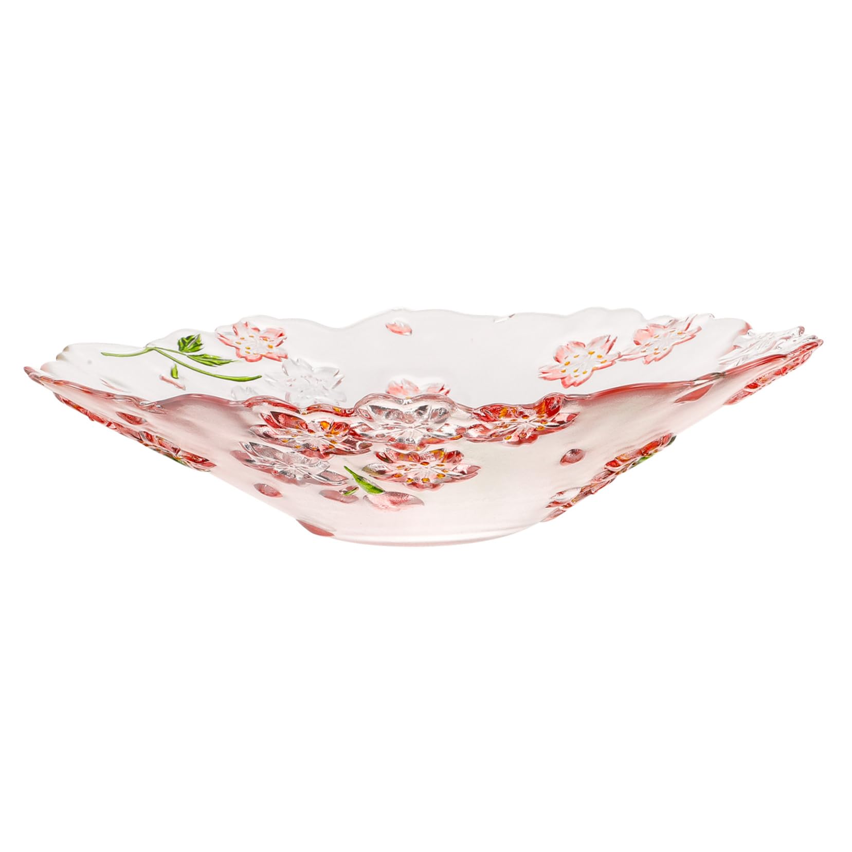 Ciieeo Plato de Vidrio de Bandeja Decorativa para Servir Comida para Frutas y Postres Diseño Japonés de Limpiar 1 Pieza