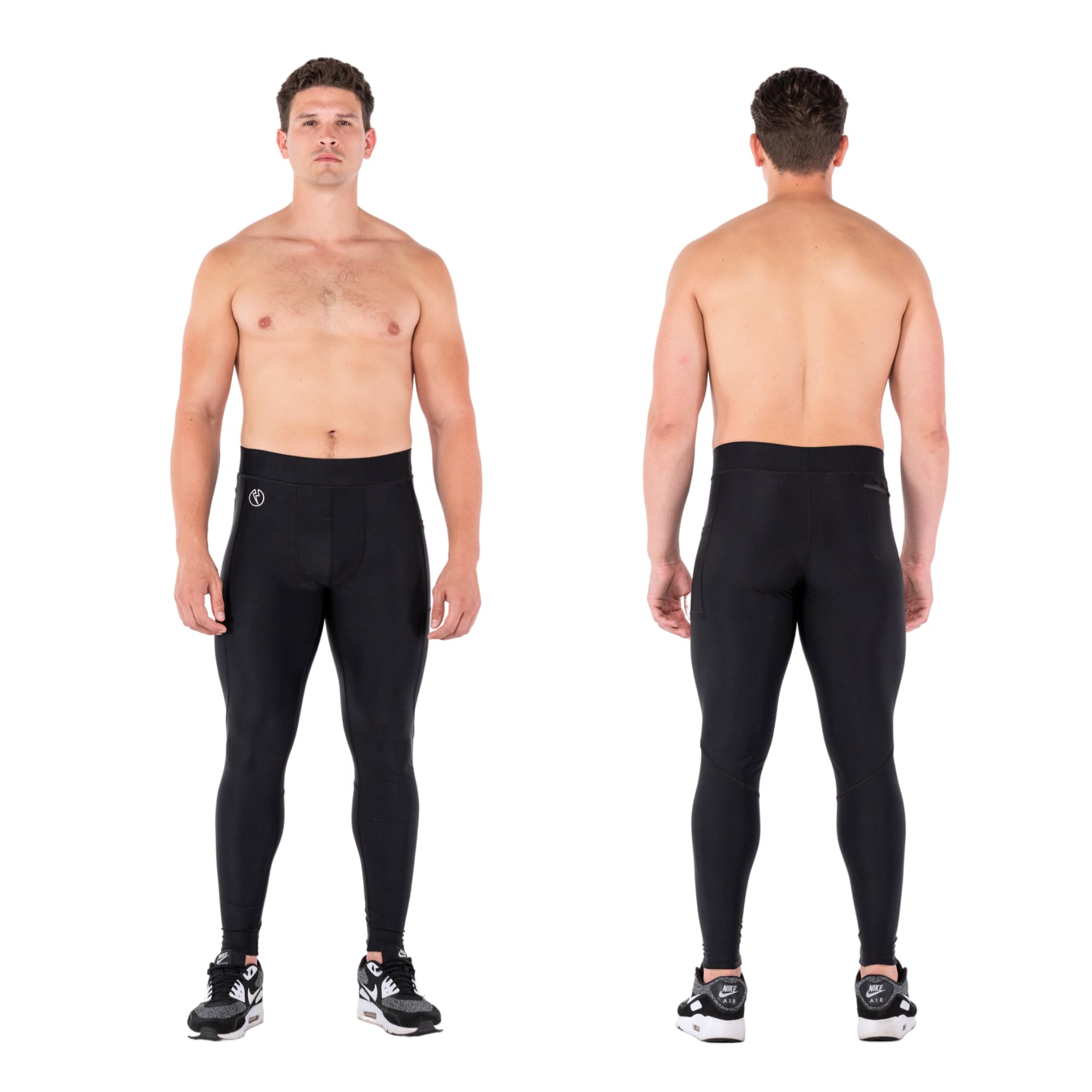 Kapow Meggings Herren Performance Leggings mit abnehmbarem Frontpolster - Sportliche Kompressionsleggings mit Taschen, ideal für Laufen, Fitness und Training