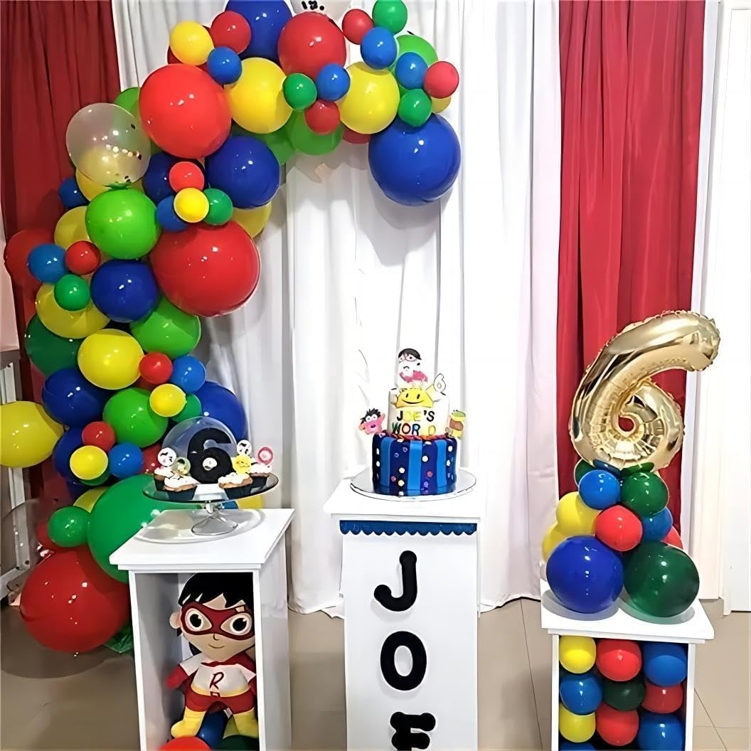 60 Pcs Rainbow Balloons Red Yellow Blue Balloons Set with Primary Color Confetti Balloons Bright Multicolor Circus Balloon Assorted Colors for Fiesta Theme Party Kids Boys Birthday Decorations image 5 of 8 B0CY297RZ3