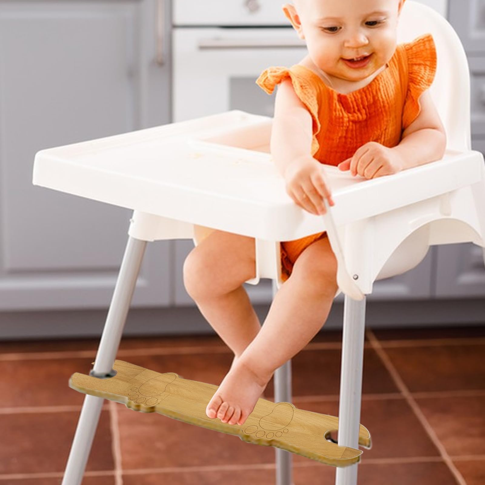 Hochstuhl-Fußstütze, rutschfeste Fußstütze aus Holz, ergonomischer Babybedarf, Kinderzimmermöbel für Kleinkinder, Essen, Essen und Komfort, 50 x 8,2 cm