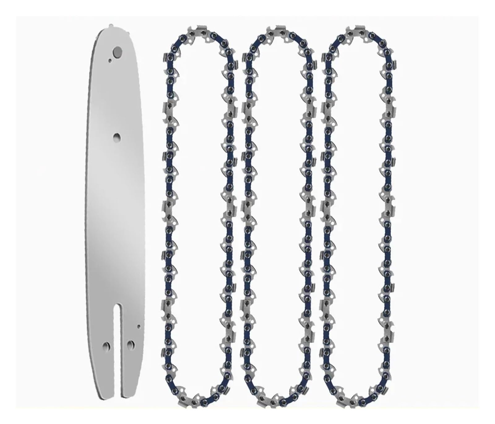 Cadenas para motosierras, Combo de Barra Cadena Motosierra for Sierra eléctrica, Paso 1/4 ", 3/8", 0,325, 4-20 Pulgadas, Varias Piezas(5pcs Chain,18 Inch 050 62 DL)