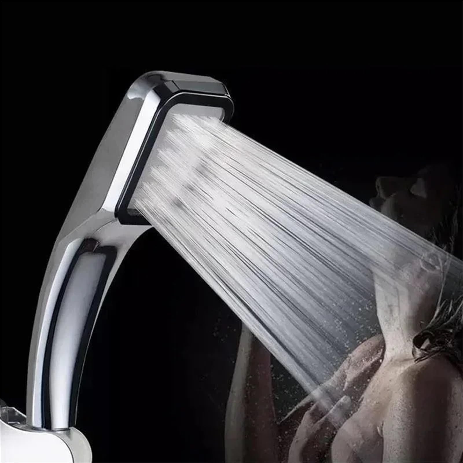 Cabezal de ducha baño 2 uds, cabezal mano con ahorro agua y lluvia, alta presión Para Baño(Silver)