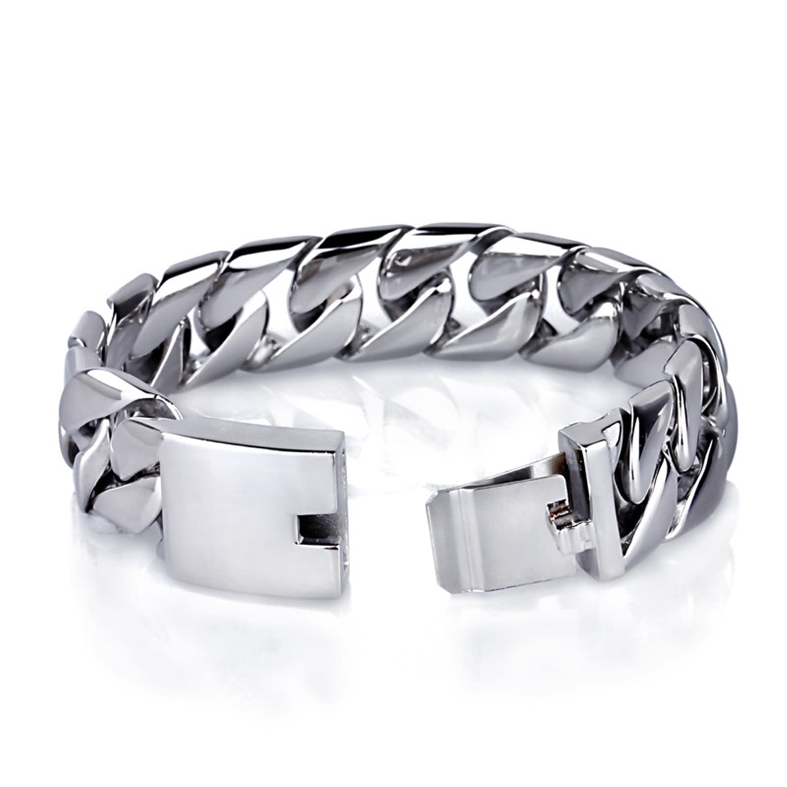 Armkette Herren in Edelstahl, Glieder Link Panzerkette Wickelarmband Mann