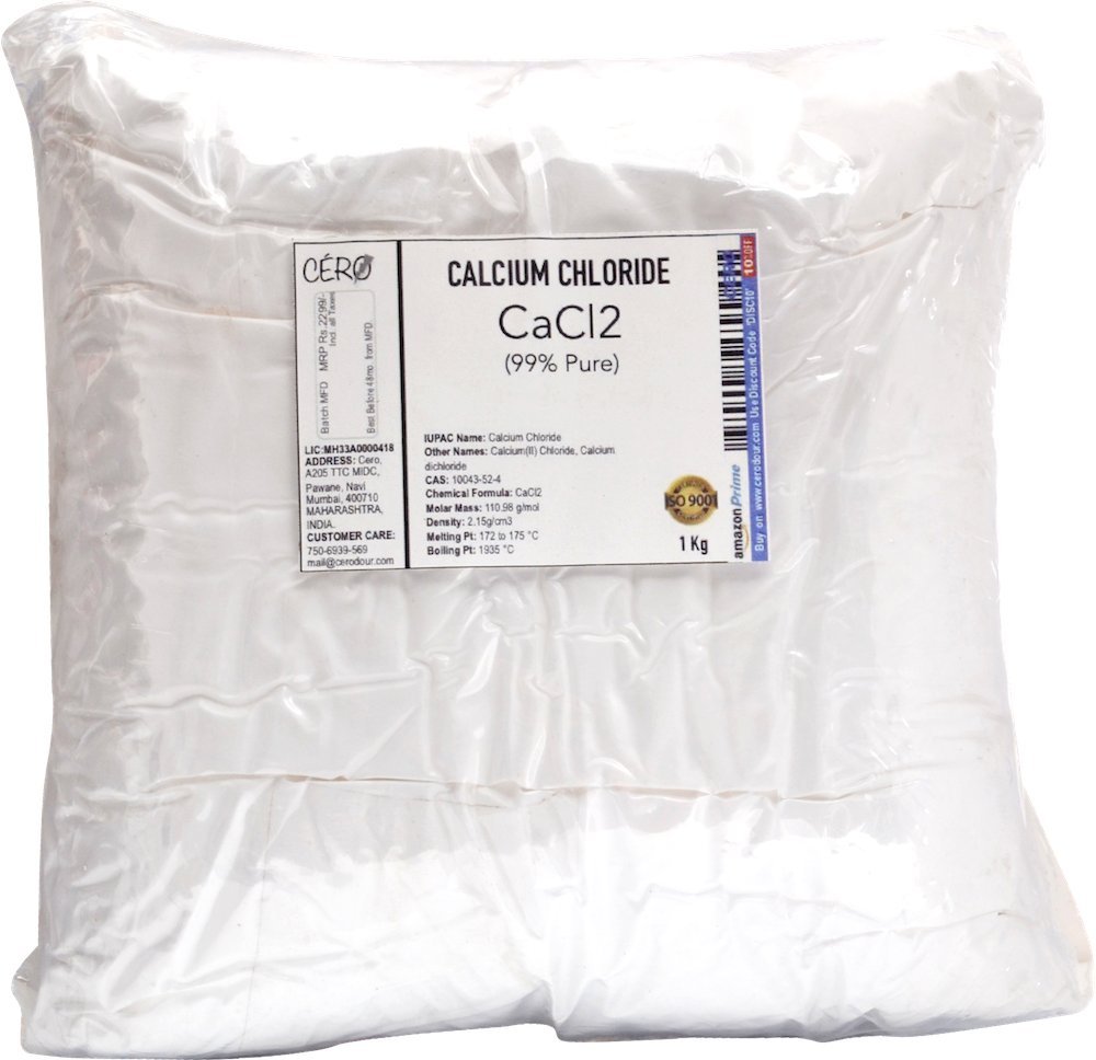 CERO ® CALCIUM CHLORIDE 99% Pure [CaCl2] CAS: 10043-52-4 (1 Kg) (B07874RFWG) Amazon Price History, Amazon Price Tracker