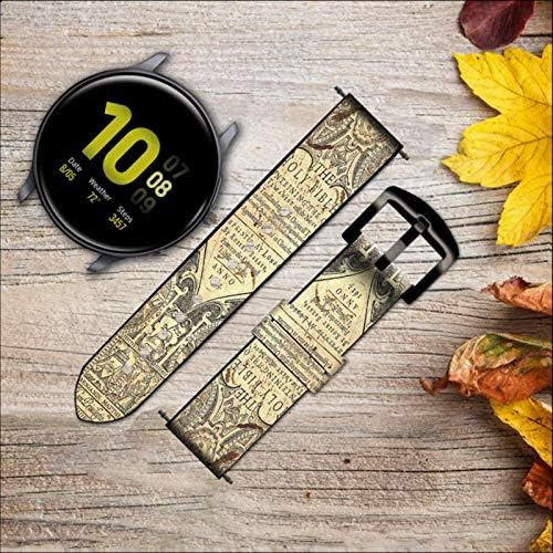Miniatura 2 de CA0040 Bible Page Leather & Silicone Smart Watch Band Strap for Samsung Galaxy Watch Watch3, Gear S3 Models Gear S3 Frontier Gear S3 Classic Size