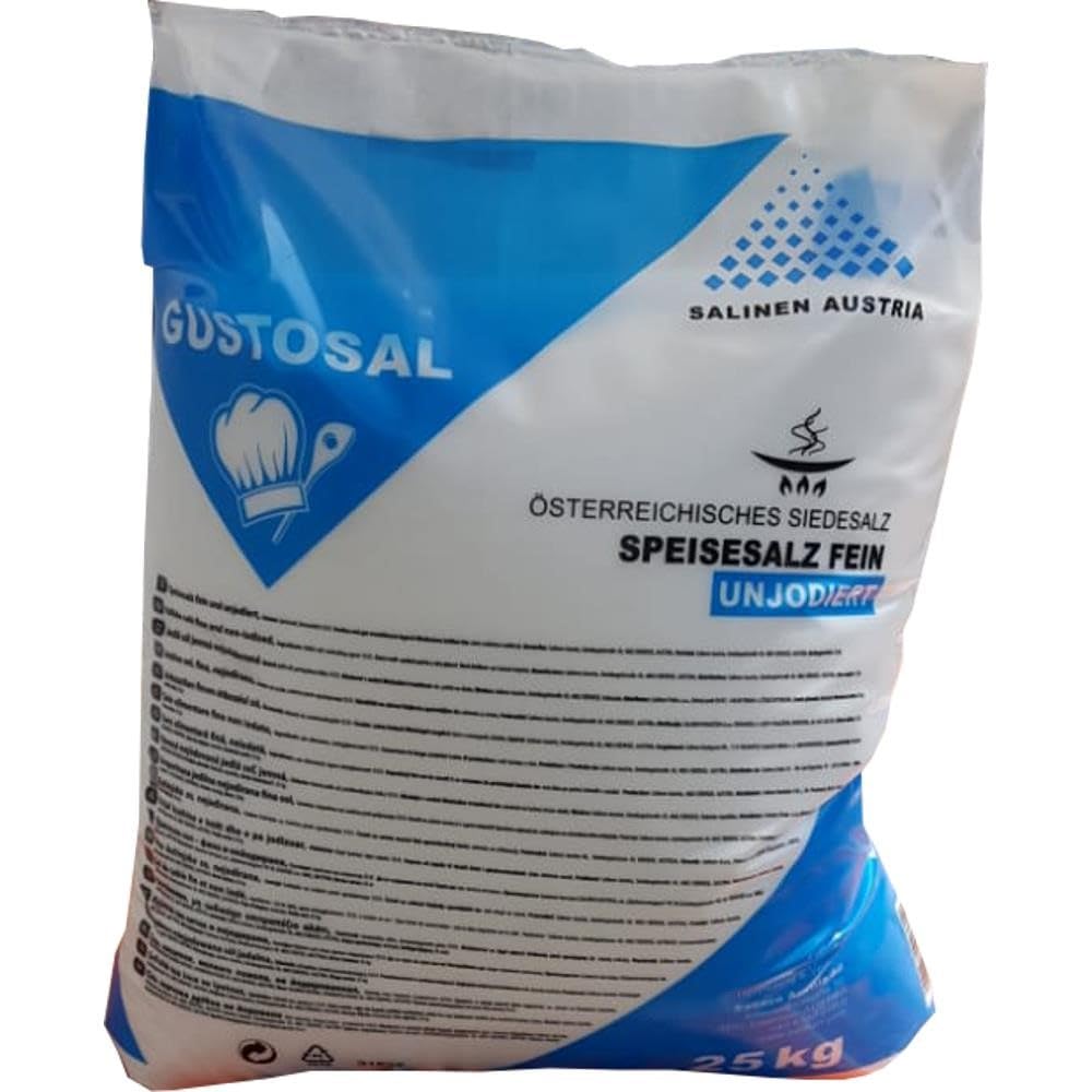 Salina GUSTOSAL von LinJa Siede Speisesalz fein 10x25kg Kochsalz Siedesalz Salz unjodiert kochen