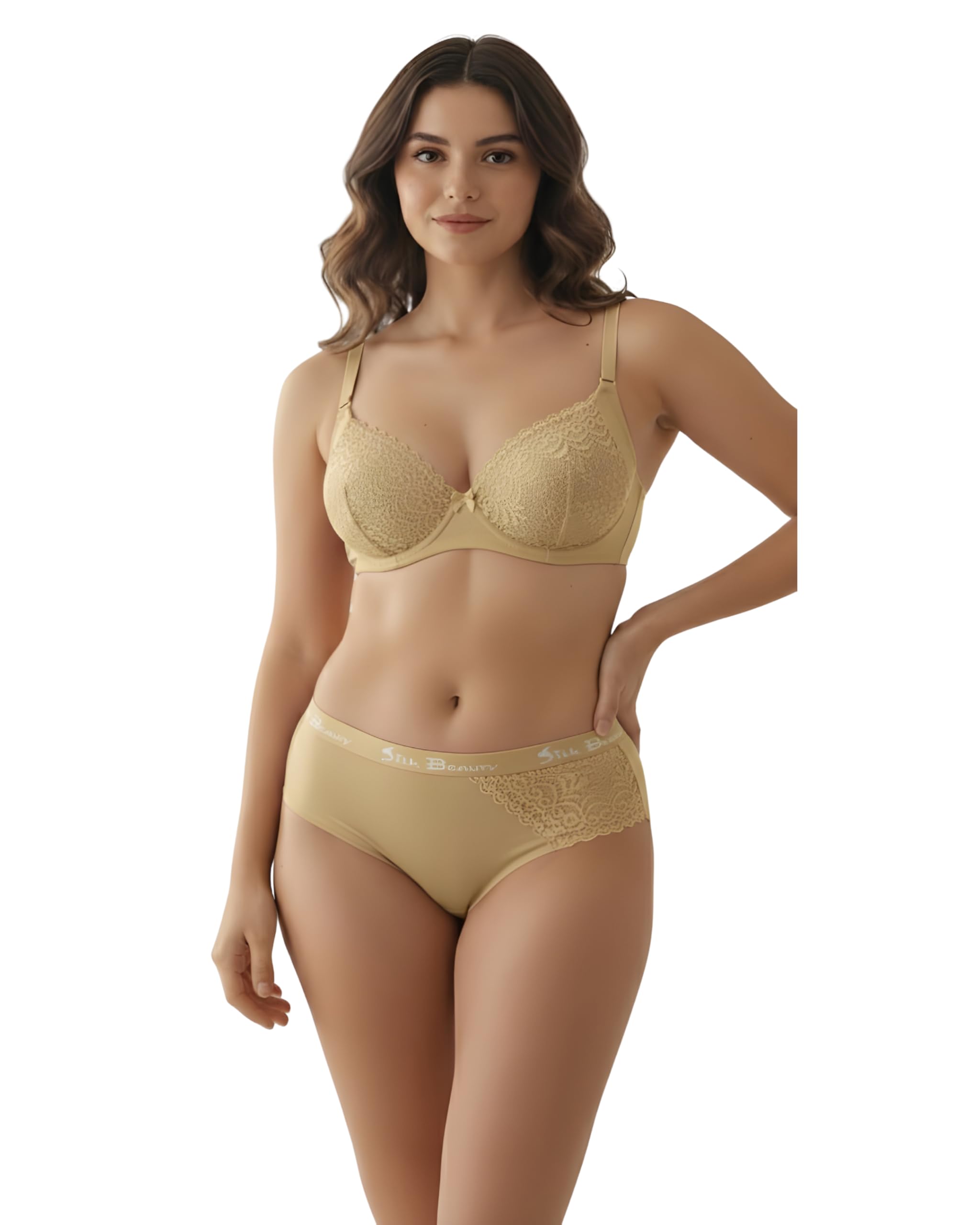 glow wear Bridal Honeymoon Cotton Designer Bra Panty Set - Lace Push-Up Non-Wired Bra with Matching Hipster Panty Comfortable Lingerie Set for Women-picture-34