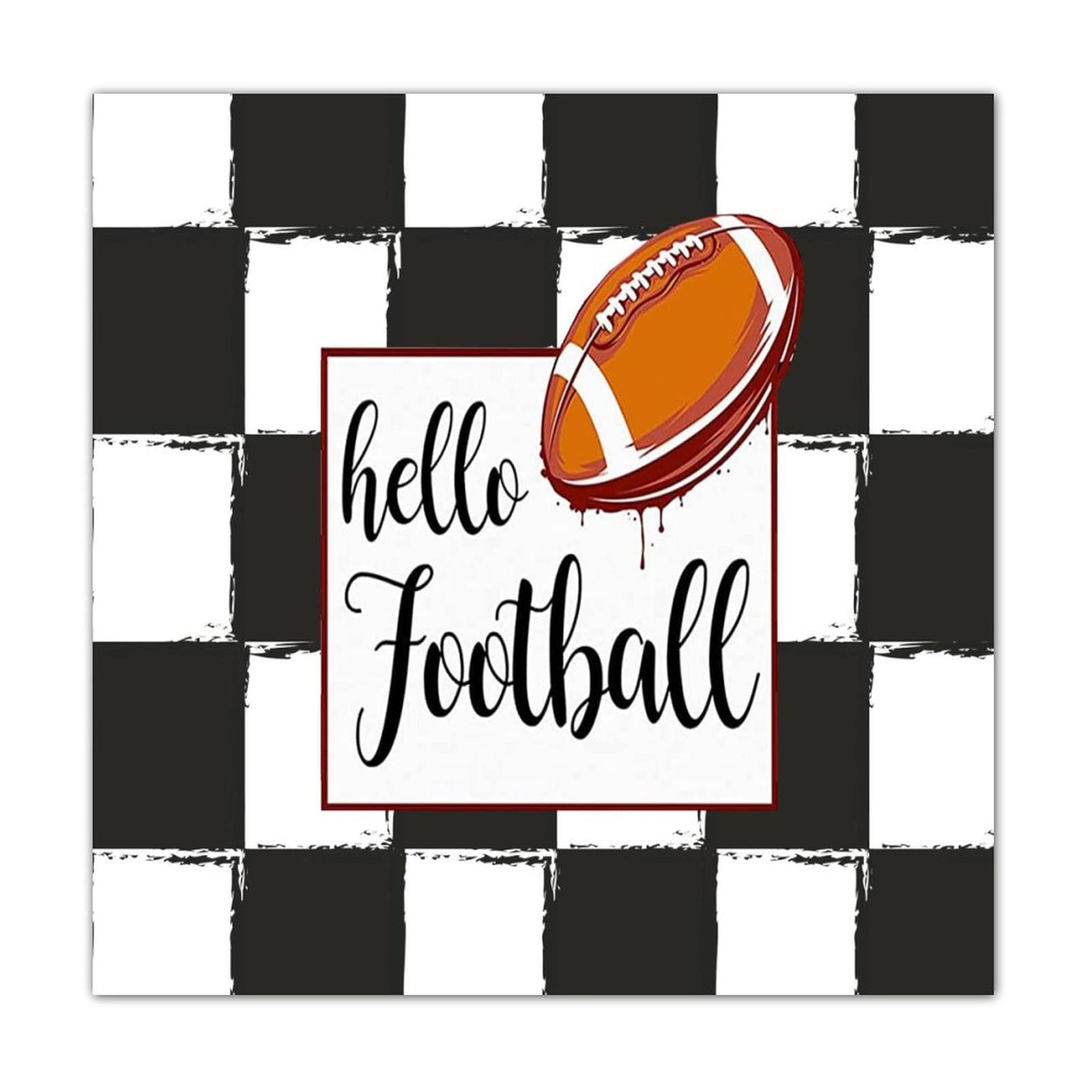 Panneau bois vintage Hello Football pour habiller un mur vide de salle à manger ou terrasse