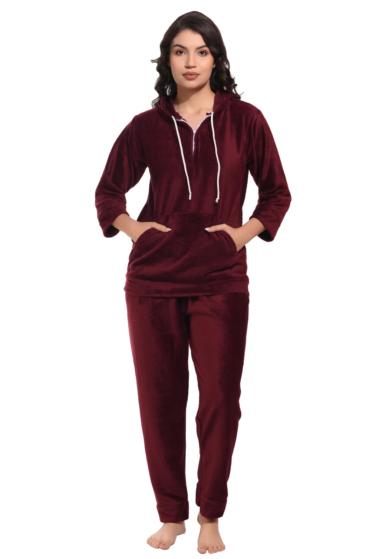 cierge Women's Wool Printed Night Suit Set of Top & Pyjama-picture-8