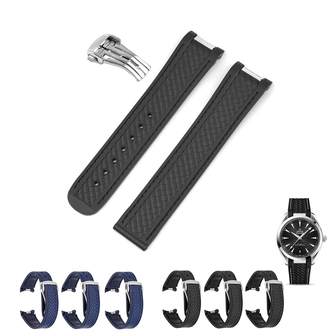 Omega Rubber Deployment Clasp Omega BLACK RUBBER DEPLOYMENT STRAP FOR  SEAMASTER PLANET OCEAN