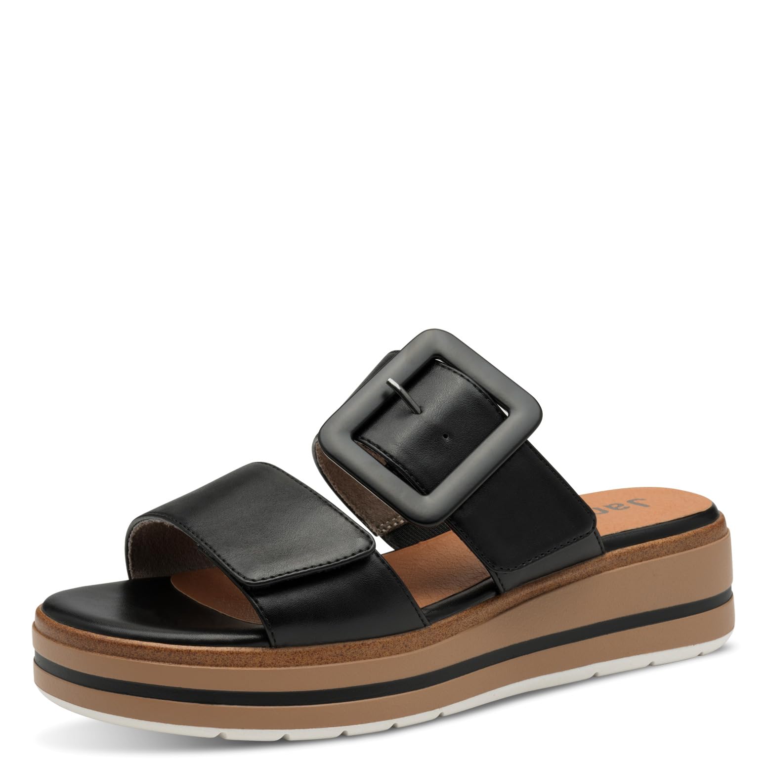 Jana Women’s Mules with Buckle Vegan, Black, 6 UK