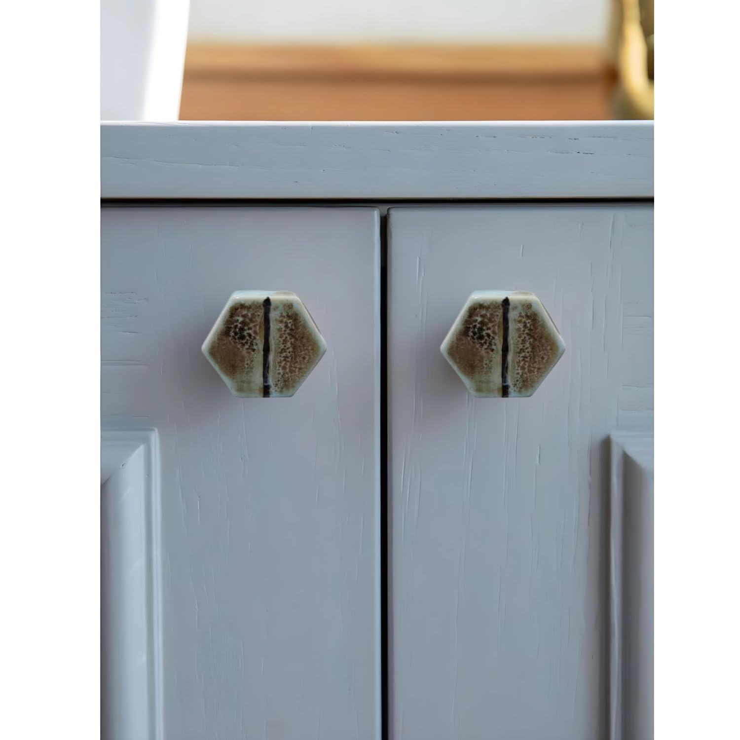 Perilla Home Set Of 6 Ceramic Knobs For Cabinet & Drawers Decorative Knobs For Home Kitchen Cabinet Hardware Cupboard Glass Door Dresser Wardrobe And - View #6