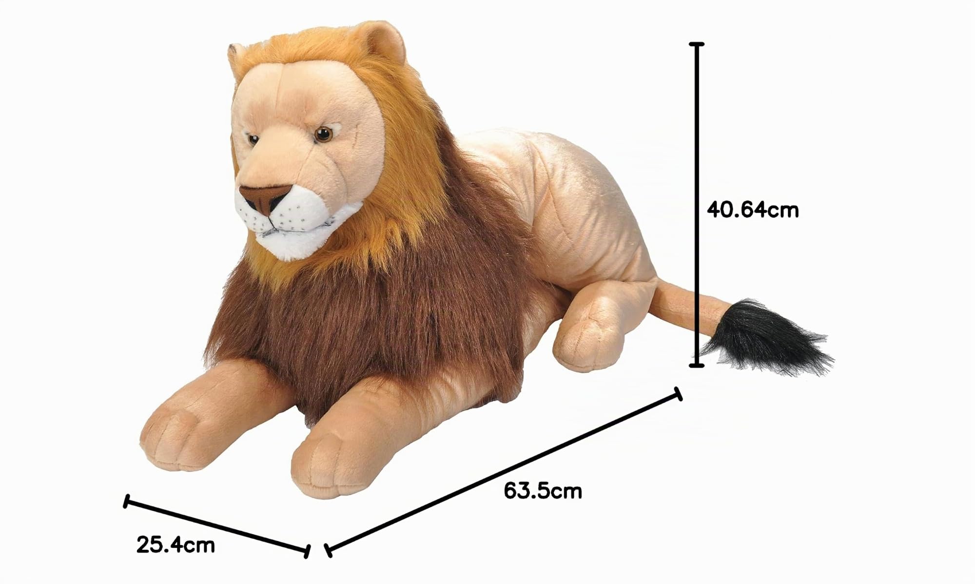 Wild Republic Cuddlekins Jumbo Leone, Peluche di Animali, 76 cm, Peluche per Neonati, Peluche per Regalo di Compleanno Imbottitura Realizzata Partendo da Bottiglie Riciclate