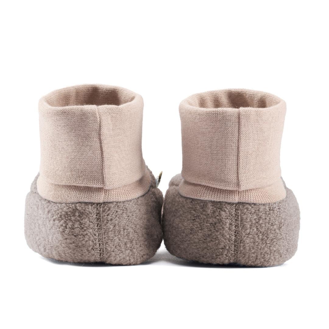 Hofbrucker Wollwalk Baby Schuh aus 100% Merinowolle, Ideal für die Babytrage, Anti-Rutsch Krabbel Babyschuh
