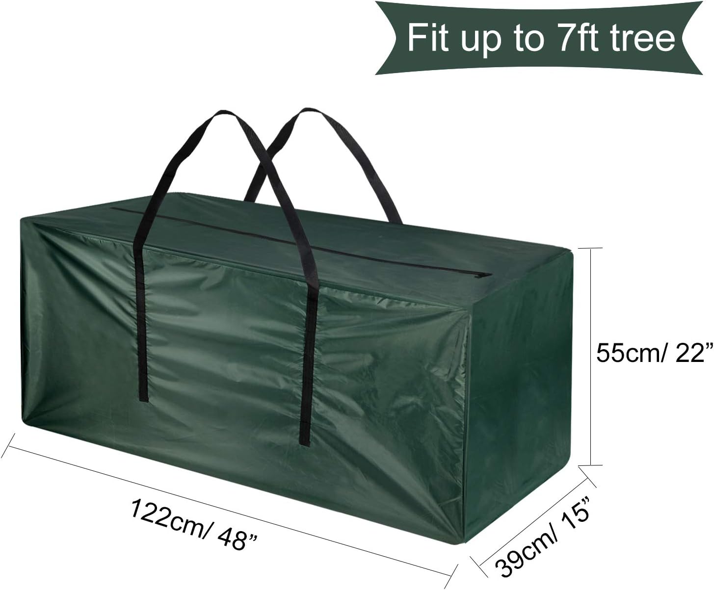 TUPARKA Christmas Tree Storage Bag Large Storage Bag, for up to 7' Tree, 48" x 15" x 22"(Green)