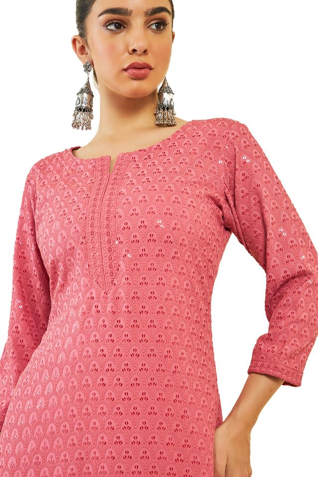 Image of Soch Women's Rayon Straight Fit Straight Kurta