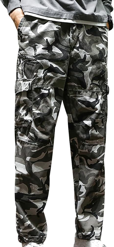 Pantalones Cargo Hombre Casual Pantalones Multibolsillos | Meses Sin Interés