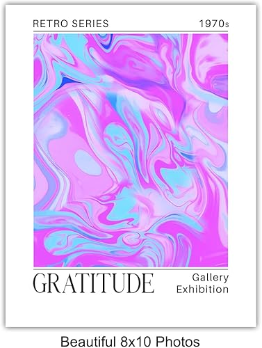 Miniatura 5 de Arte de pared abstracto retro Funky  Arte de pared de galería de citas inspiradoras de los años 70  Decoración Zen para mujeres  Decoración estética