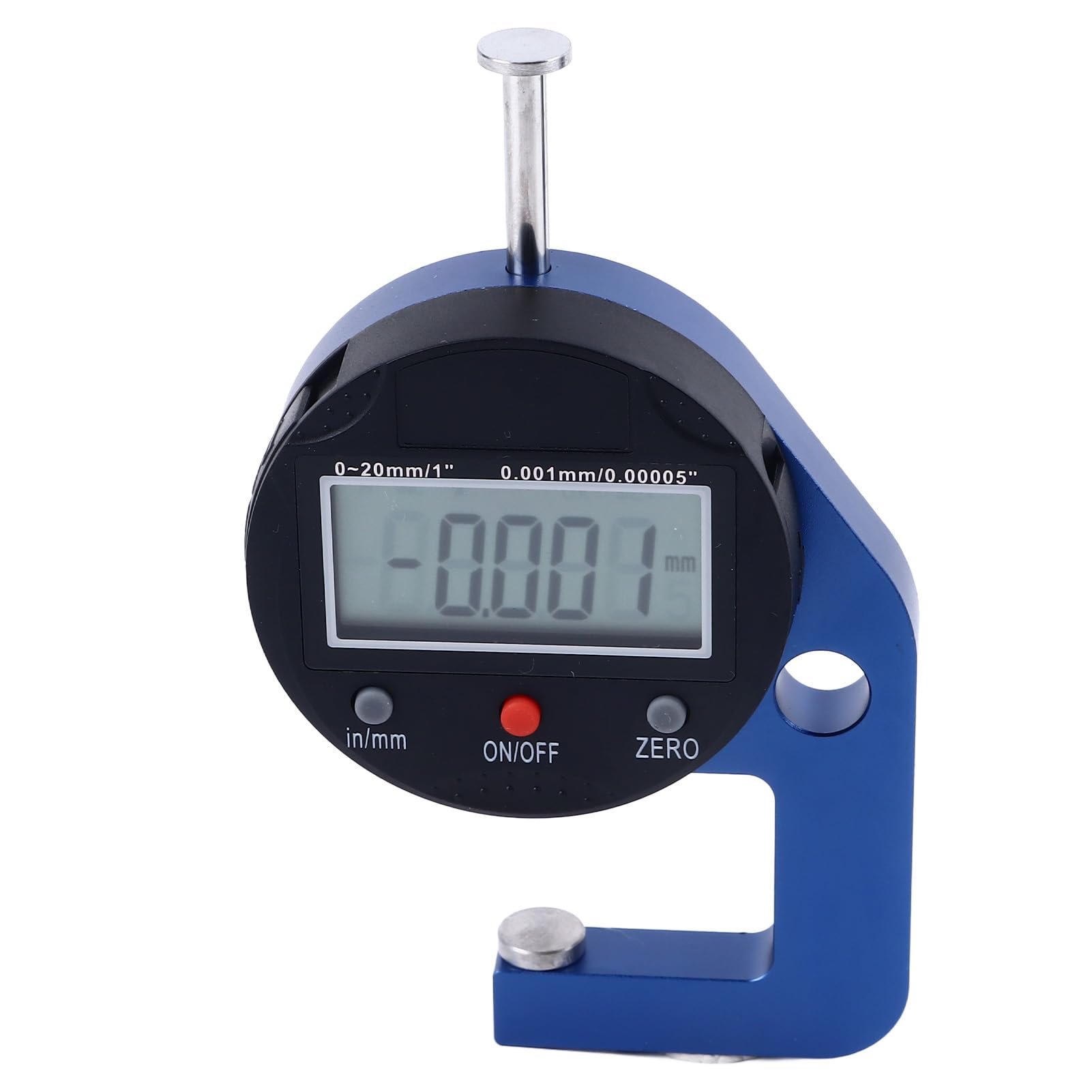 Medidor de espesor digital 0-20 mm Alta precisión Resolución de 0,001 mm Medidor de espesor de aleación de aluminio Herramienta de medición para procesamiento mecánico Uso