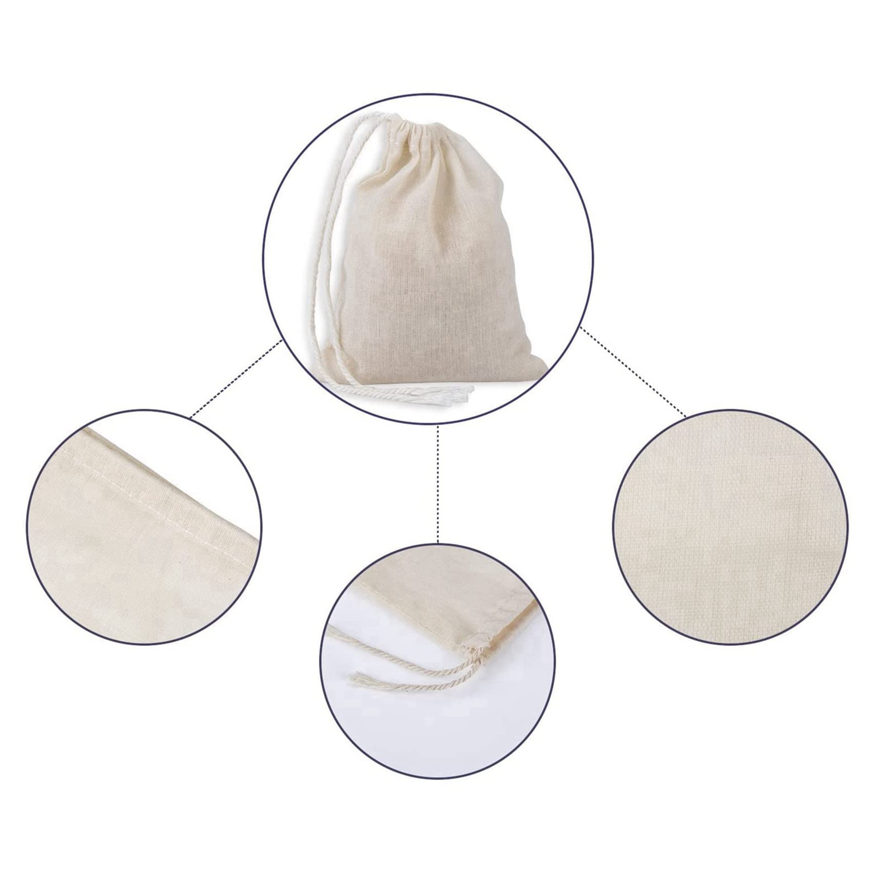 400 Pièces Le Coton de Cordon Met en Sac des de Mousseline, des D'Infusion de Thé (4 x 3 Pouces)