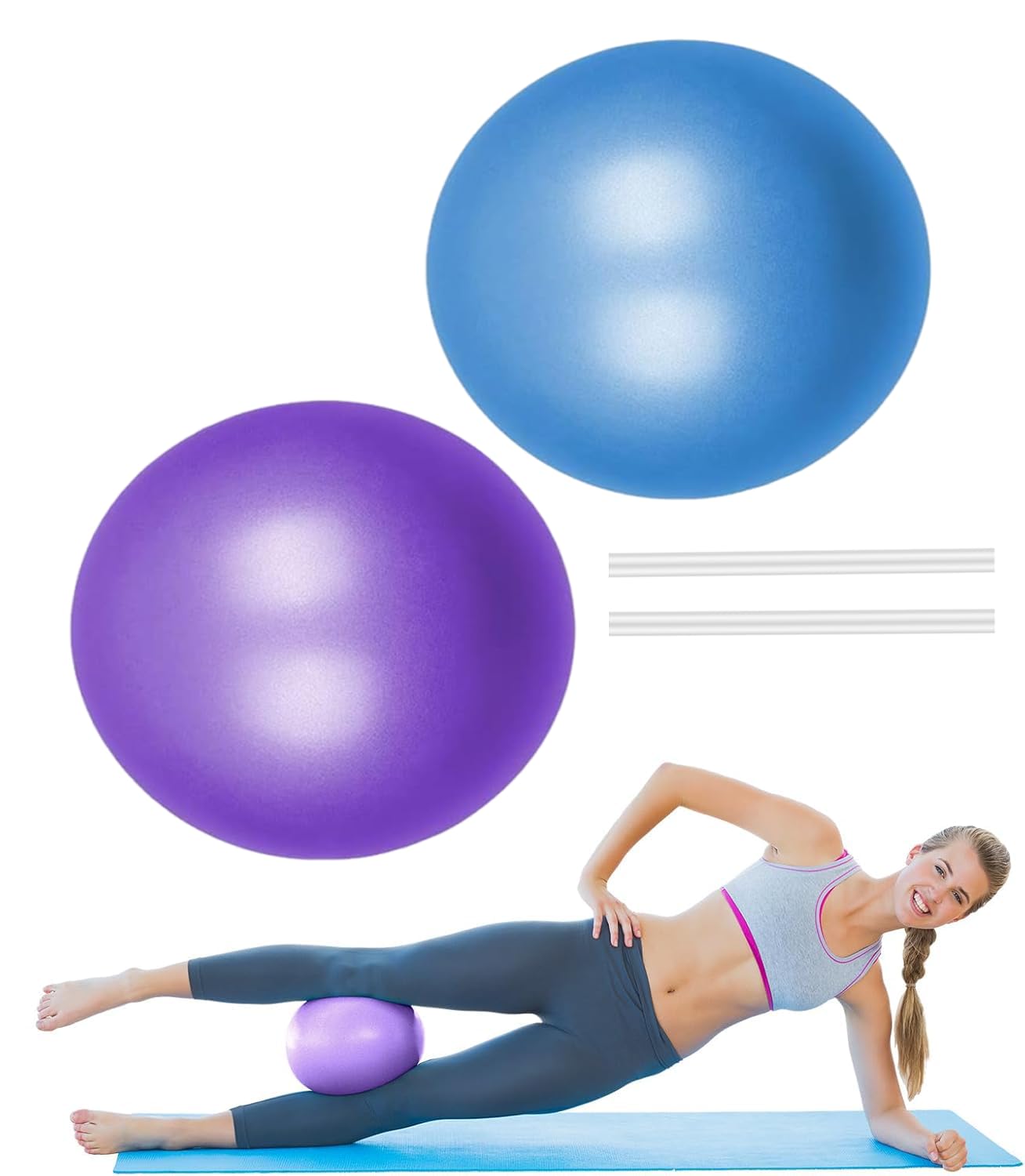 Soft Pilates Ball, Core Balance Small Anti Burst Exercise Ball 23cm / 9 Inch for Pilates, Yoga, Light Resistance Exercises, Improve Balance at Home in the Gym and Office