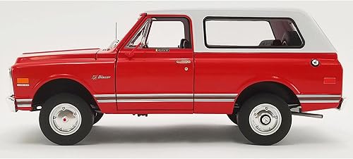 Miniatura 2 de 1969 Chevy K5 Blazer Naranja Rojo con Parte Superior Blanca Edición Limitada a 1452 Piezas en Todo el Mundo 118 Modelo Fundido a Presión de Coche