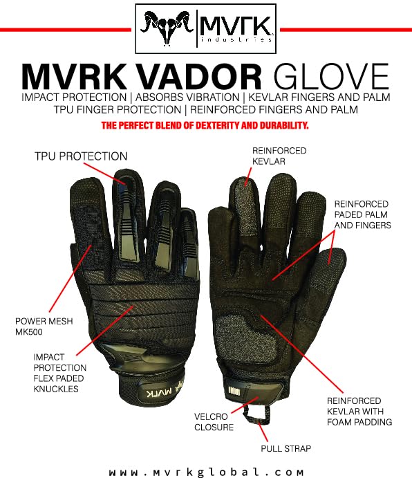 MVRK INDUSTRIES Vader Touch Screen Capable Impact Resistant Mechanics Work Glove