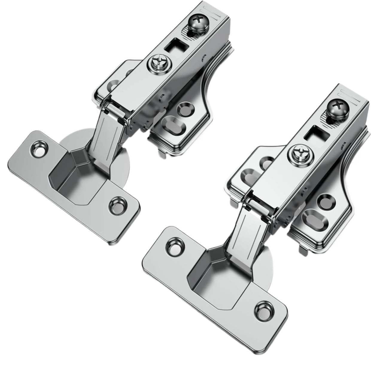 Dmlayhp 10Pcs Removable Hinges Adjustment Soft Close Kitchen Cabinet Hinges Satin Nickel Hidden