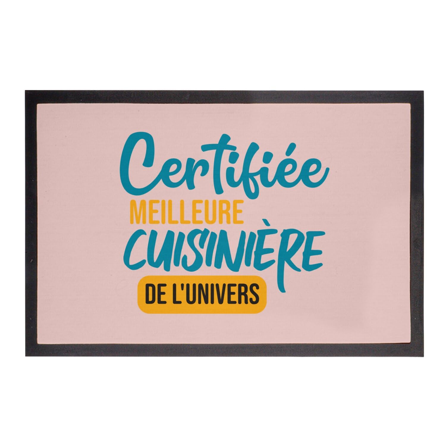 Paillasson rose 60x40cm Meilleure Cuisiniere de l'univers tapis de cuisine