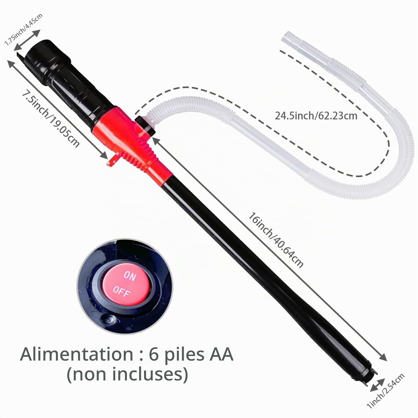 Pompe De Transfert De Carburant 2,2 Gpm/Min Pompe à Eau à Essence Portable à Piles Pompe à Siphon étanche Pratique Pour Essence Diesel Huile Réservoir De Poisson Pompe De Transfert De Carburant Pompe