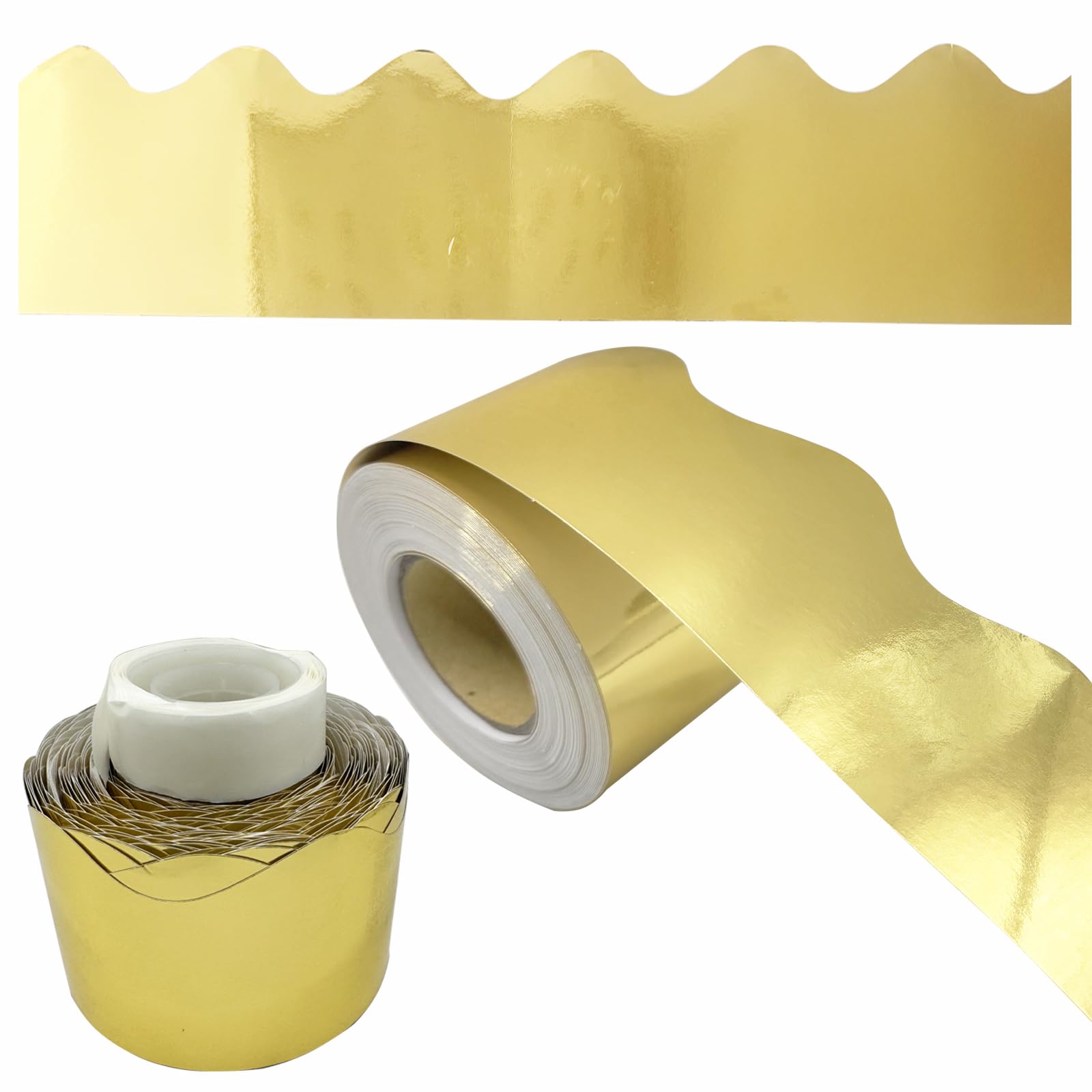 65 Feet Border Roll 65 Feet Gold Bulletin Board Borders Scalloped ...
