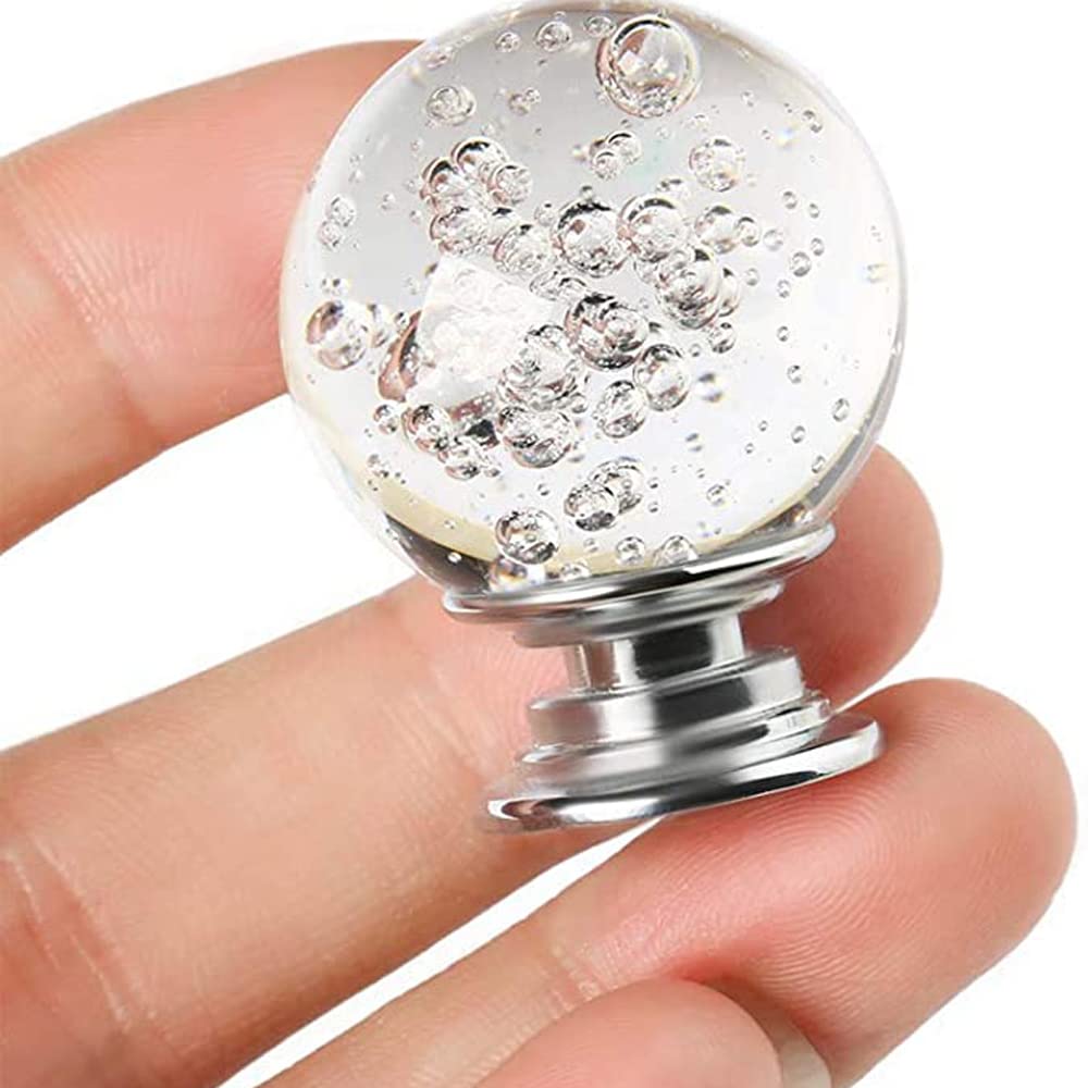 yufana Achengqi Pack of 4 Crystal Knobs, Dresser Handle, Glass Knob, Drawer Handle, Ball Handle, Made of Zinc Alloy Glass - Image 2
