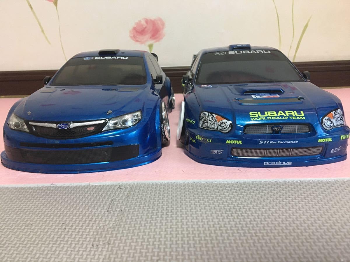 1⁄10タミヤラジコン スバルインプレッサWRXボディ 塗装組立品 ボディー