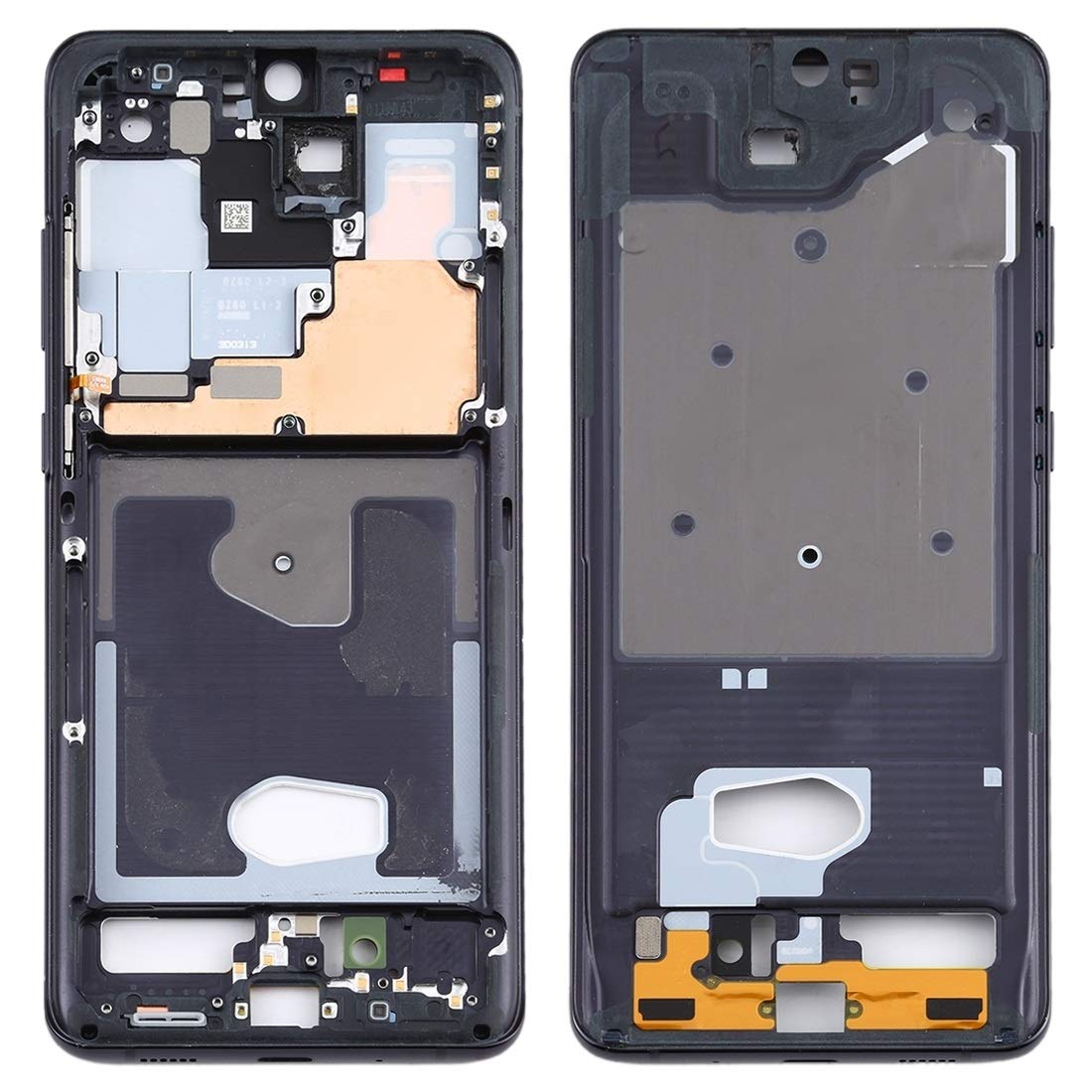 XUEMEI Spare Parts EDFR Middle Frame Bezel Plate with Side Keys for Samsung Galaxy S20 Ultra (Color : Black)
