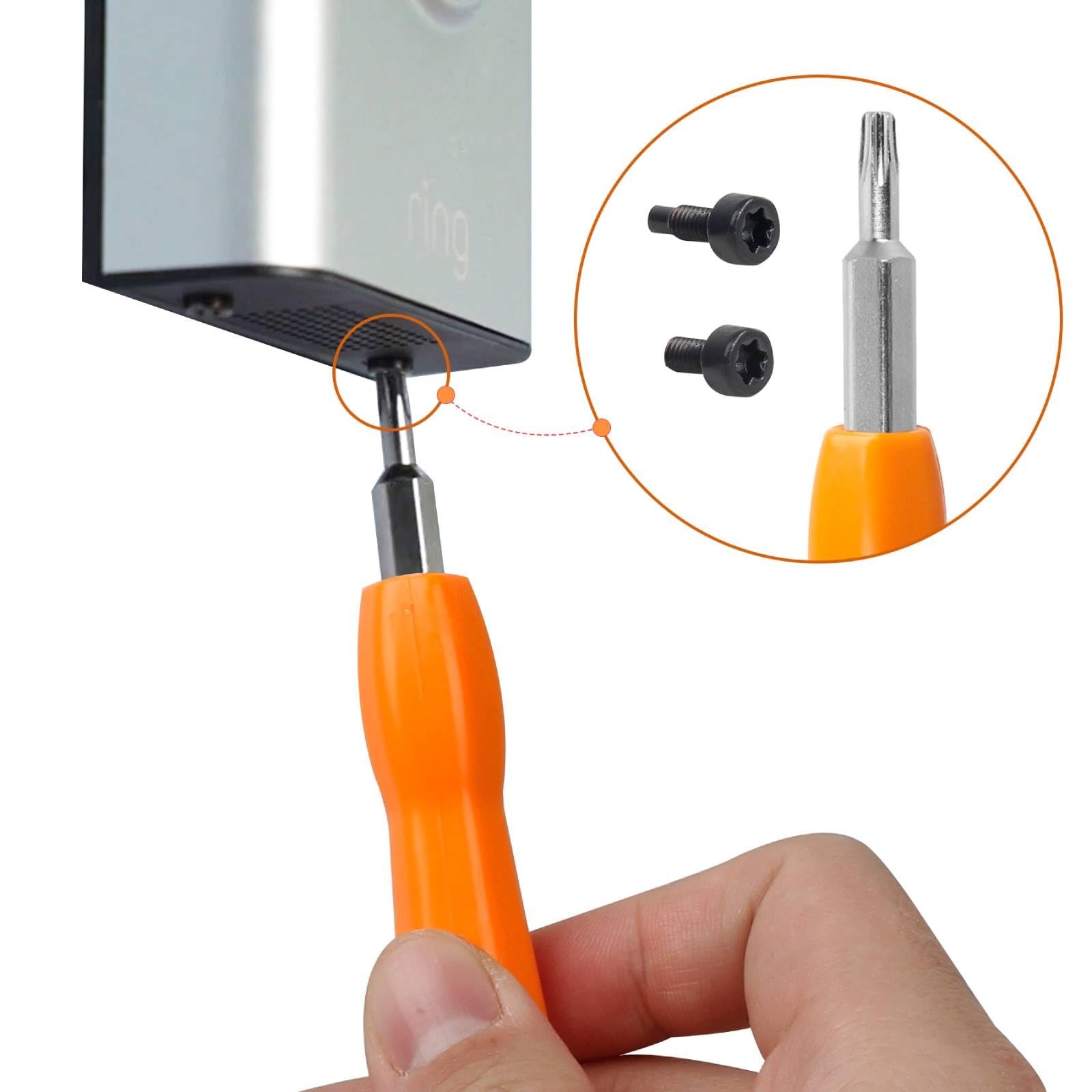 Mabta Set Di Cacciaviti Per Campanello, 16 Viti, Cavo Di Ricarica Incluso, Anello Di Ricambio Per Campanello E Cacciavite