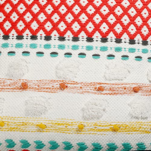 Image of SASHAA WORLD Cotton Decorative Cushion Cover with Zipper | Bedroom & Living Room | Multi 45X45 cm