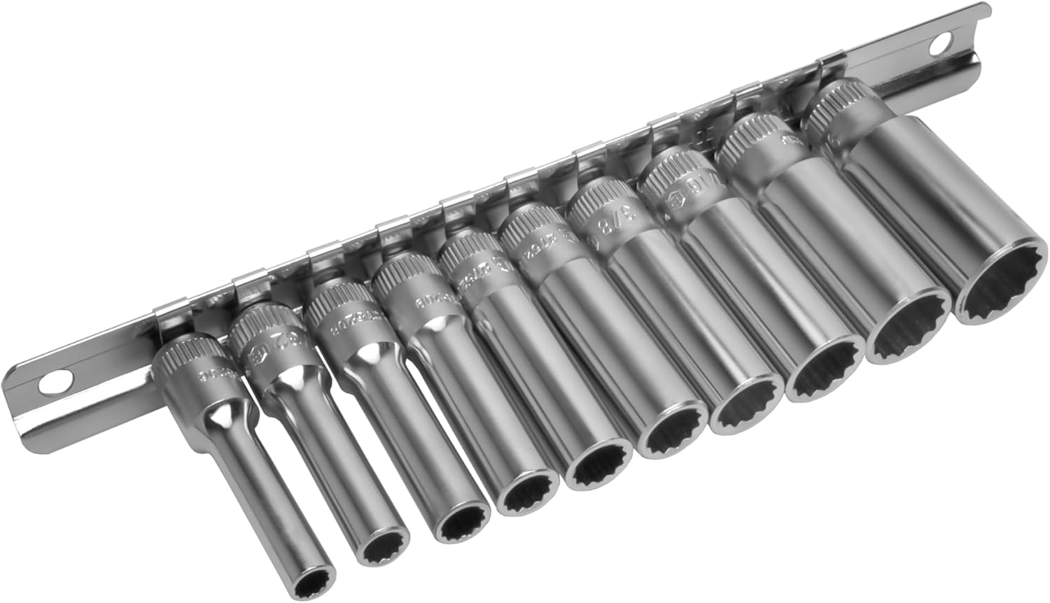 Genius Tools TW-210SD 10 Piece 1/4" Dr. SAE Deep Hand Socket Set