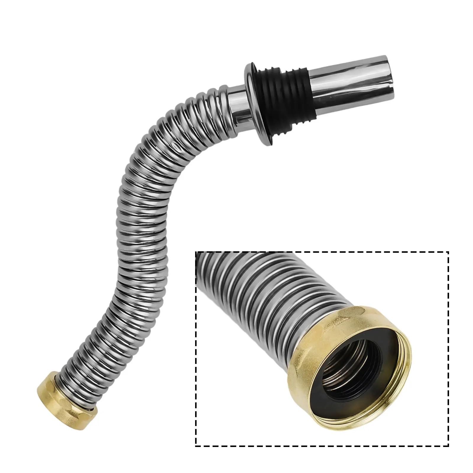 Sifone per lavandino 40 cm 60 cm cucina in acciaio inox lavello del bagno sifone scarico dei rifiuti tubo flessibile tubo di drenaggio retrattile for la casa(60cm)