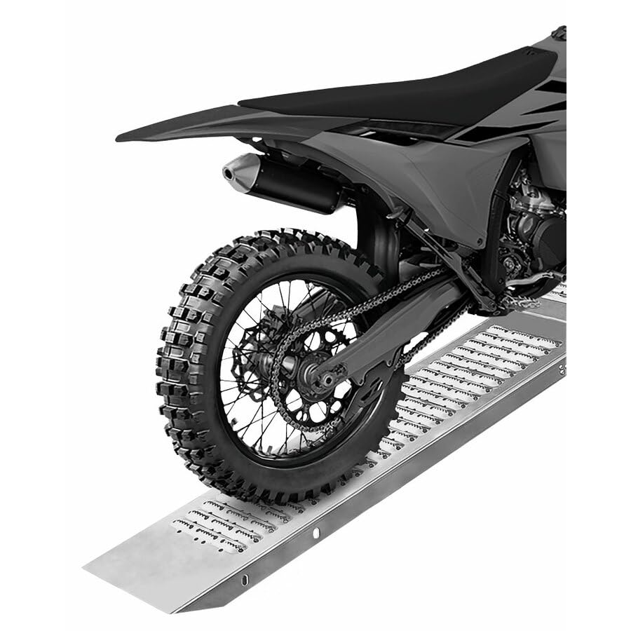 Balzac Rampa di Carico in Acciaio Pieghevole | Rampa per Moto da Cross e Veicoli | Pedana per Auto | Rampa e Pedana per Disabili | Portata 200kg | Lunghezza 189cm | Superficie Antiscivolo