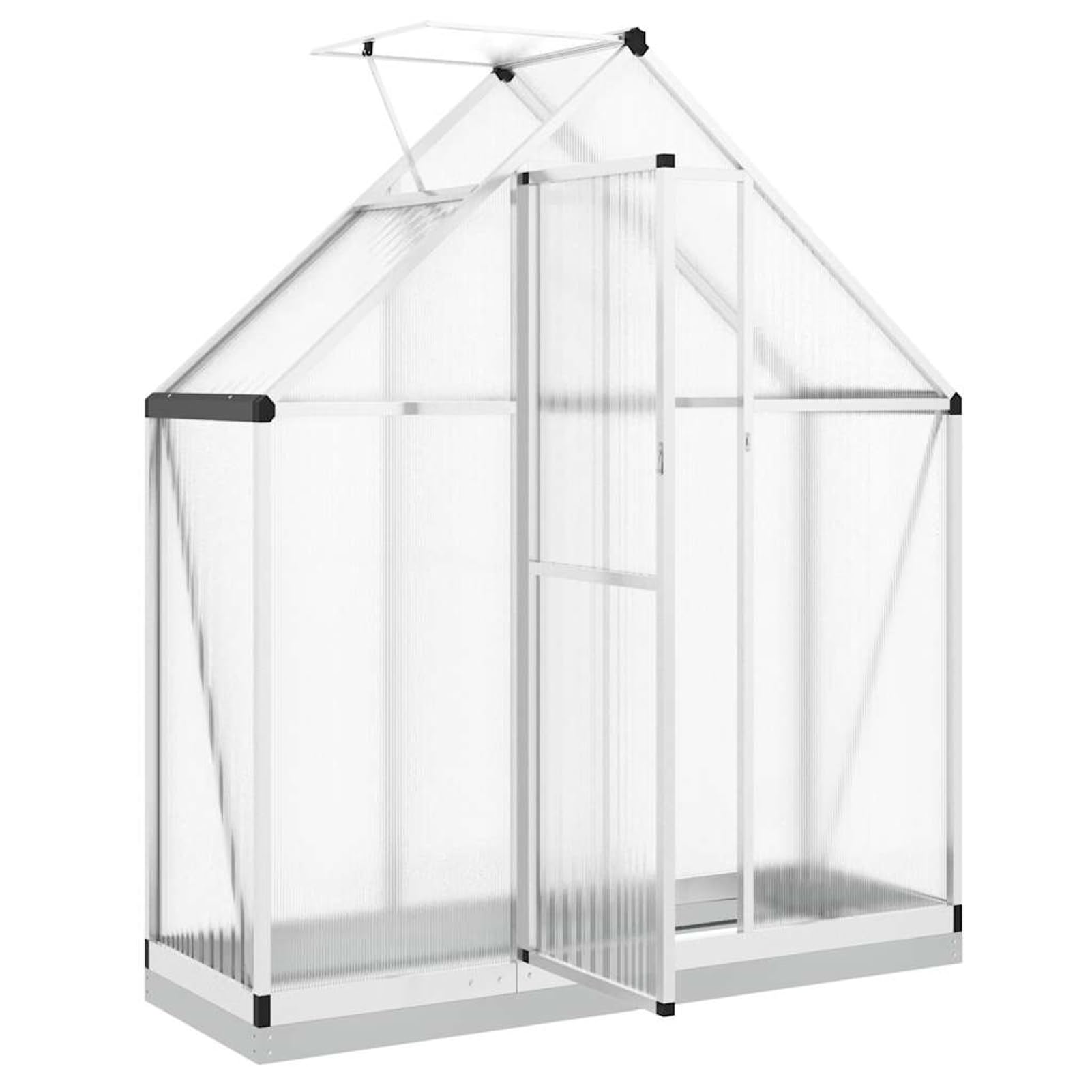 Szklarnia 169 x 58 x 202 cm – odporna na warunki atmosferyczne, wykonana z aluminium i płyt PC 4 mm, w zestawie z ocynkowaną ramą podłogową, dla początkujących ogrodów