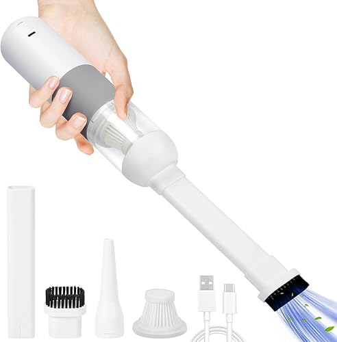 Pilipane Aspiradora de mano recargable inalámbrica, aspiradora de coche de fuerte succión con filtro lavable para cepillo para mascotas, eliminador