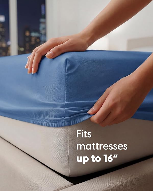 Sleepy Town Twin XL Size Bed Sheets - 3 Piece - Twin XL Sheet Set - Extra Soft, Comfy & Cooling - Easy Care - Shrinkage, Wrinkle & Fade Free - Brushed Microfiber - Deep Pocket Bed Sheets (Royal Blue) by Sleepy Town - Used condition - Image 5