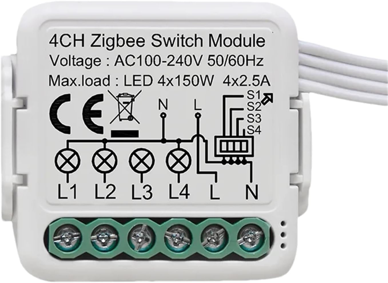 Auslese Robotics® Smart Zigbee 25A Wireless 4Gang 2Way Circuit Breaker Switch DIY Module App Control Compatible with Alexa Echo Google Home IFTTT Mini Smart Switch-image-48